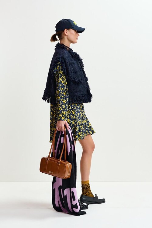 Essentiel Antwerp Navy Fringed Gilet