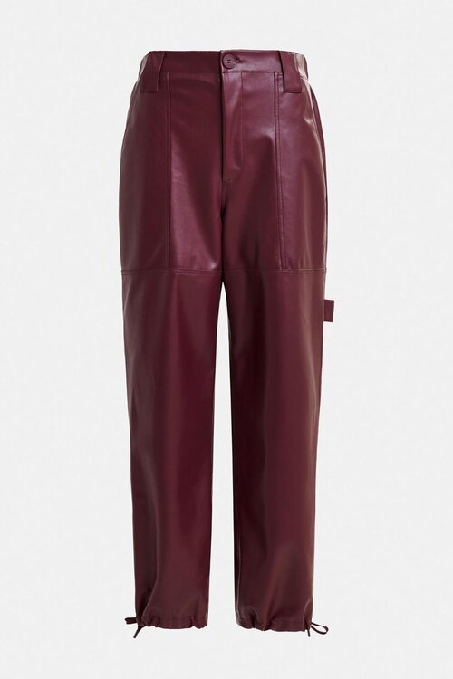 Essentiel Antwerp Bordeaux Faix Leathet Pantalon