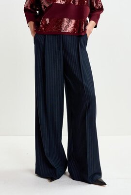 Essentiel Antwerp Navy Wide Leg Pantalon
