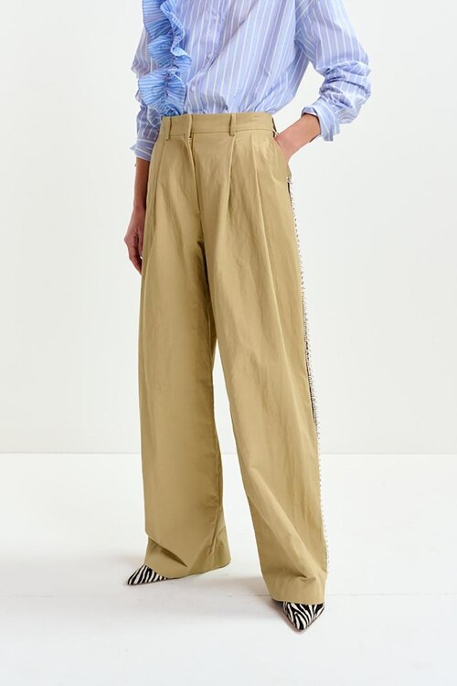 Essentiel Antwerp Sand Rhinestone Tape Pantalon