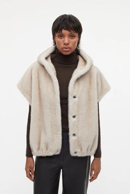 Studio AR by Arma Beige Olena Faux Mink Bodywarmer