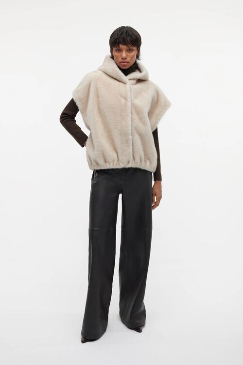 Studio AR by Arma Beige Olena Faux Mink Bodywarmer