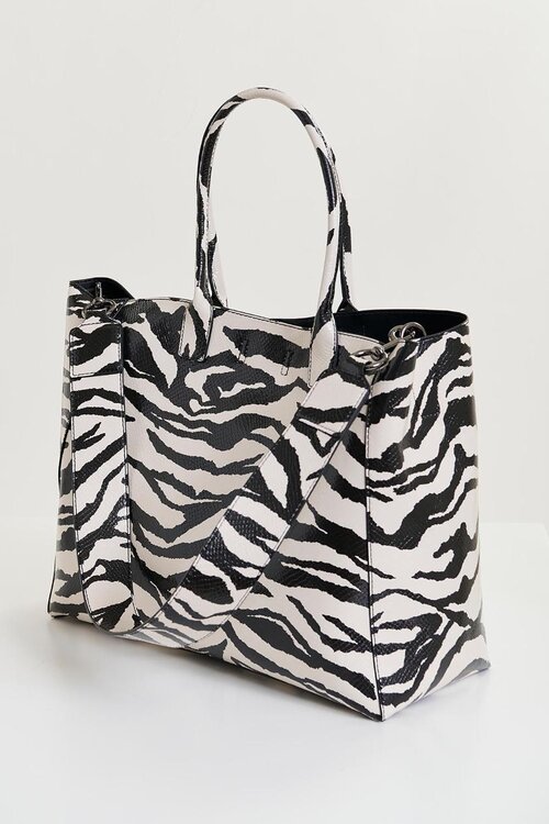 Essentiel Antwerp Zwart / wit Tas Shopper