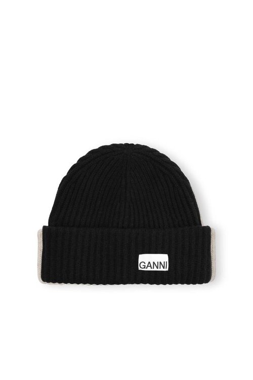 Ganni Zwart Beanie