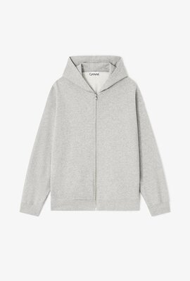 Ganni Grey melange Isoli Oversized Zip Hoodie