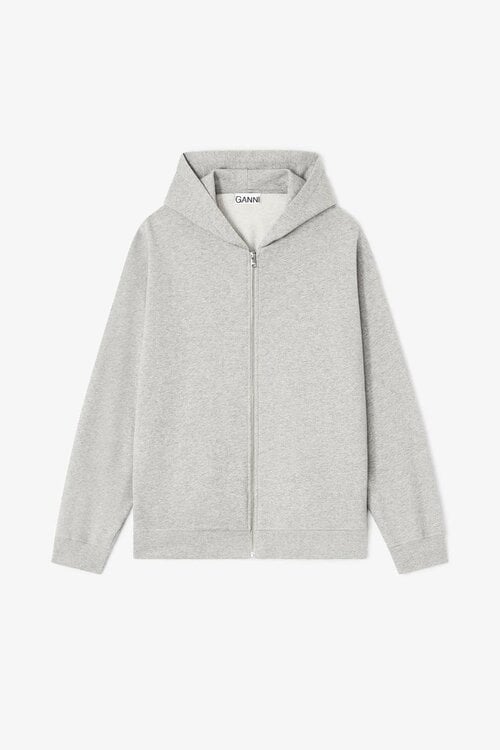 Ganni Grey melange Isoli Oversized Zip Hoodie