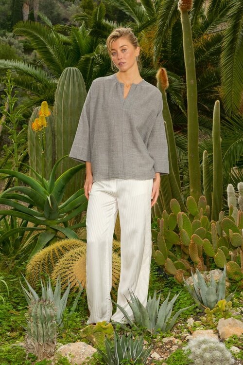 Sea Me Happy Grey Blouse