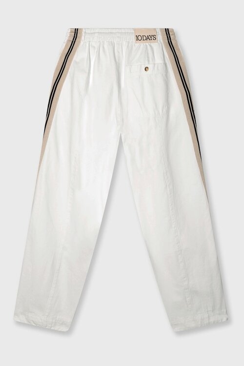 10Days Ecru wide tapered pants twill