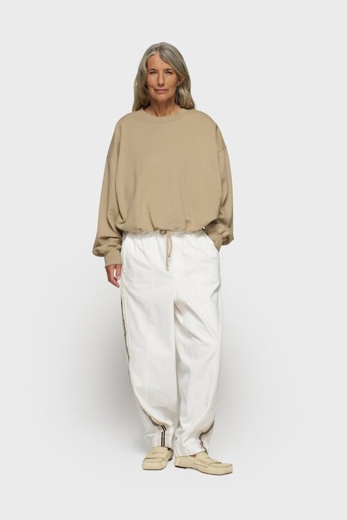 10Days Ecru wide tapered pants twill