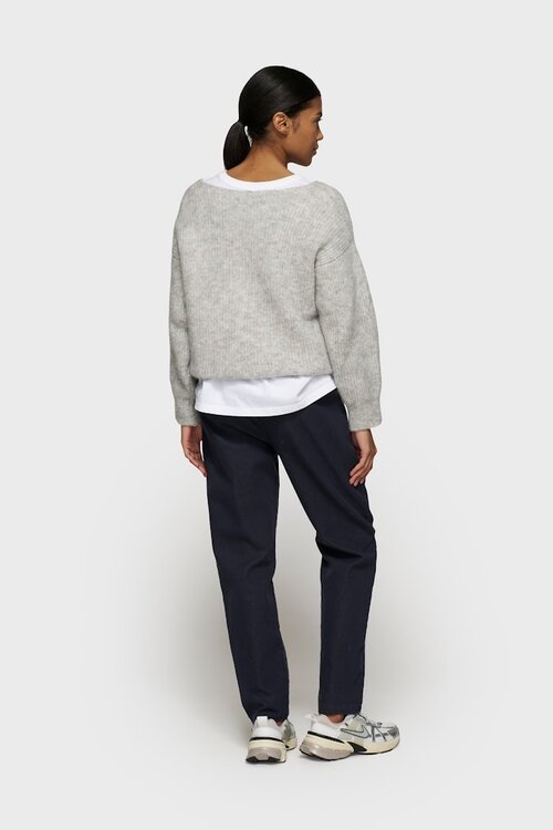 10Days Dark Navy belted pants