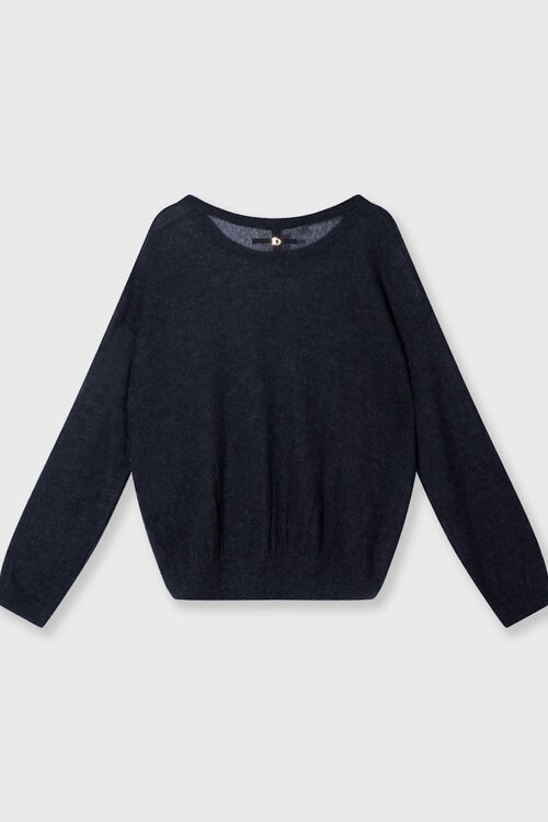 10Days Dark Navy loose thin knit sweater