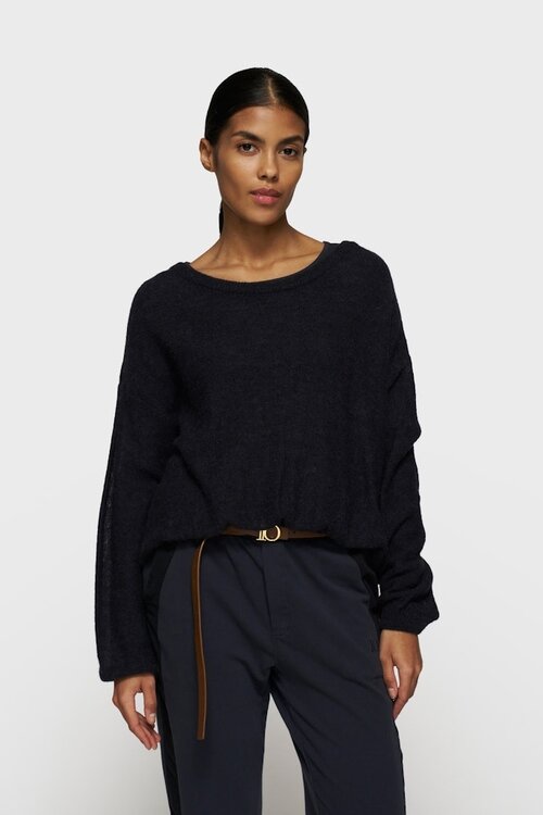 10Days Dark Navy loose thin knit sweater