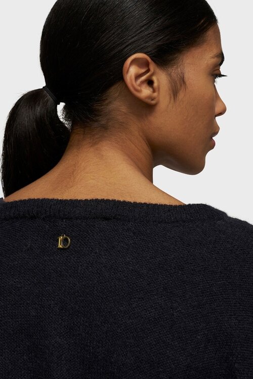 10Days Dark Navy loose thin knit sweater