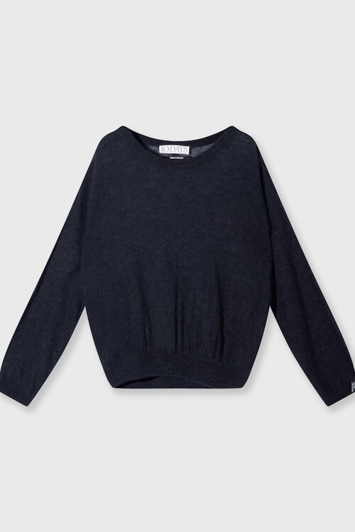 10Days Dark Navy loose thin knit sweater