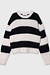 10Days Ecru/Black cropped hairy knit sweater str
