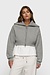 10Days Light Grey Melee cropped knit zip jacket