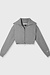 10Days Light Grey Melee cropped knit zip jacket