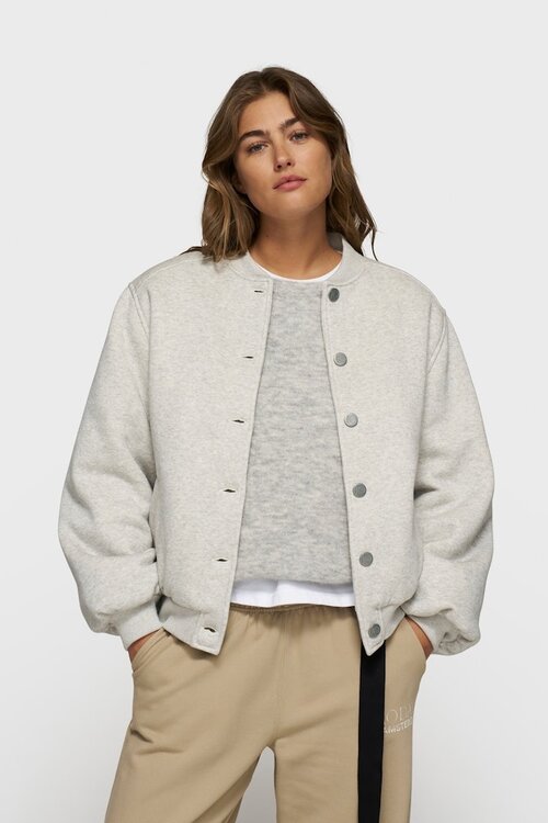 10Days white grey melee baseball bomber jacket 10