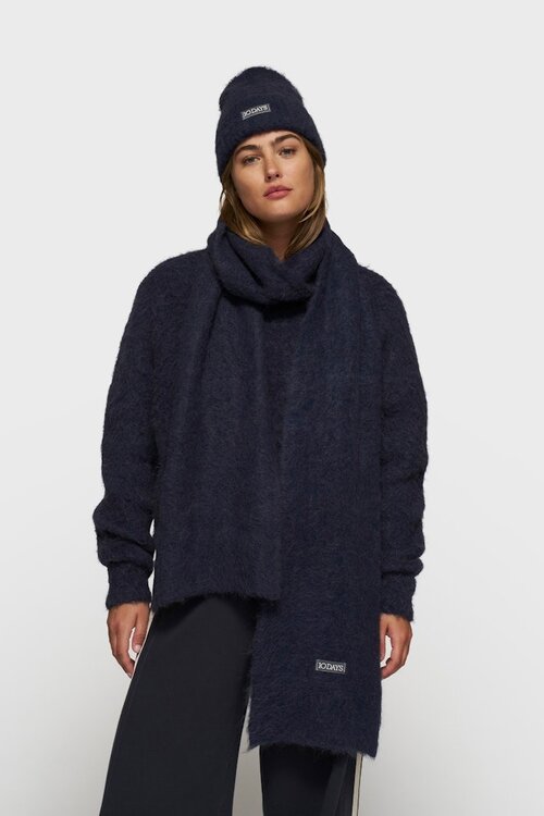 10Days Dark Navy soft hairy knit scarf