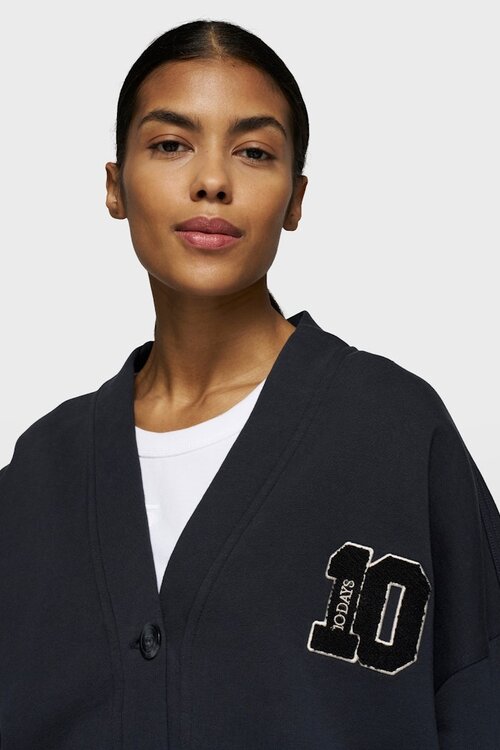 10Days Dark Navy baseball cardigan 10