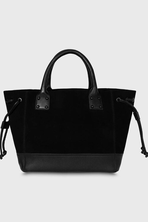 10Days Black leather shopper