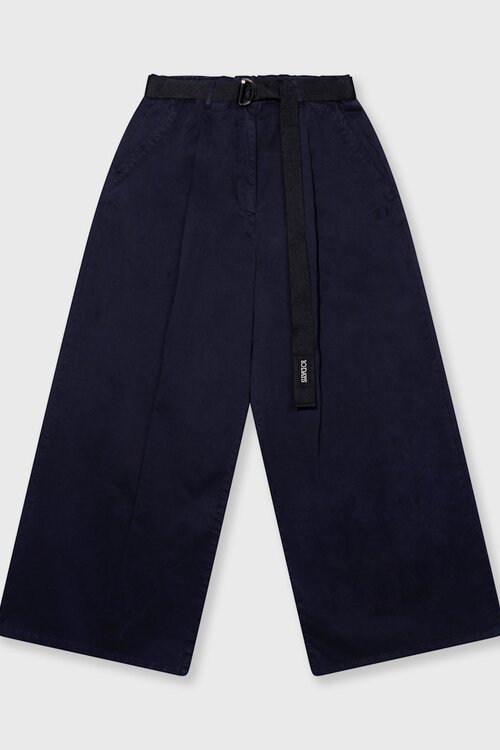10Days Dark Navy wide pants twill
