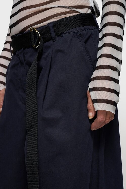 10Days Dark Navy wide pants twill