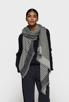10Days Dark Navy scarf ikat 10Days Dark Navy scarf ikat