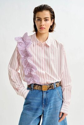 Essentiel Antwerp Roze Frill Blouse Essentiel Antwerp Roze Frill Blouse