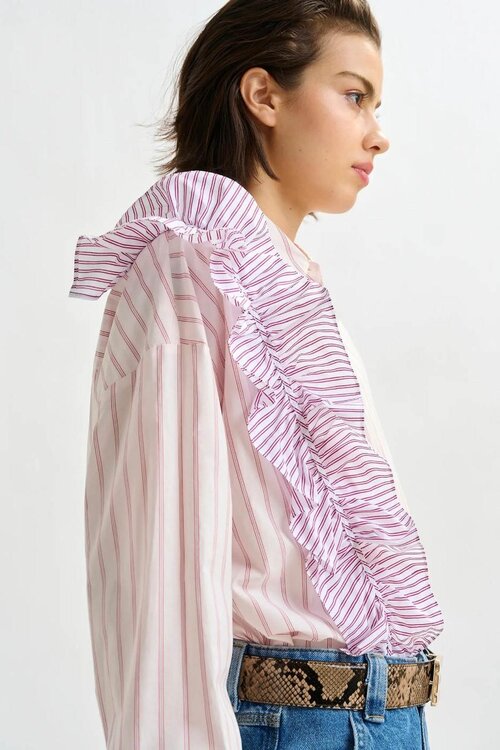 Essentiel Antwerp Roze Frill Blouse
