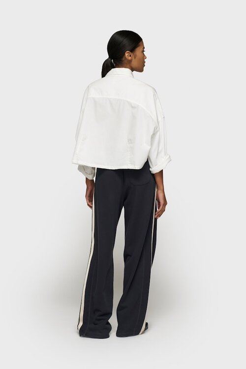 10Days Ecru oversized cropped shirt