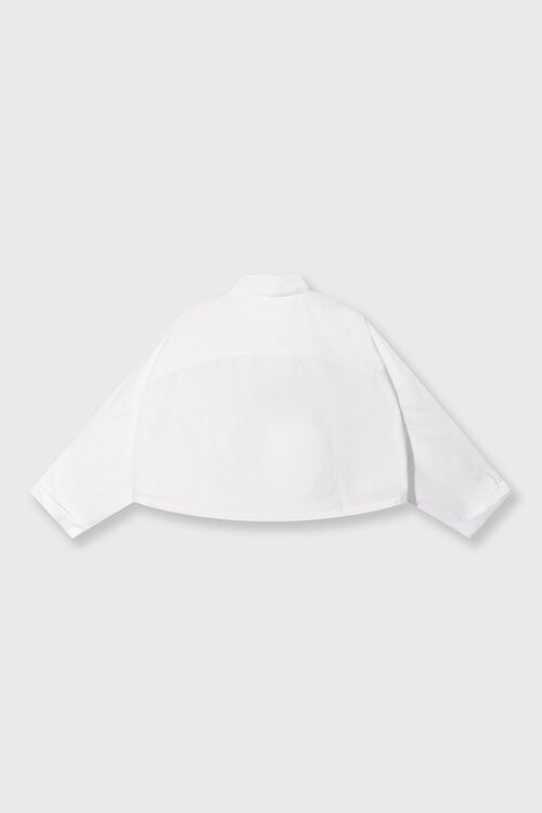 10Days Ecru oversized cropped shirt