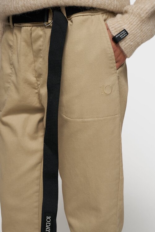 10Days light earth belted pants