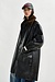 Essentiel Antwerp Black Faux Fur Collar Coat