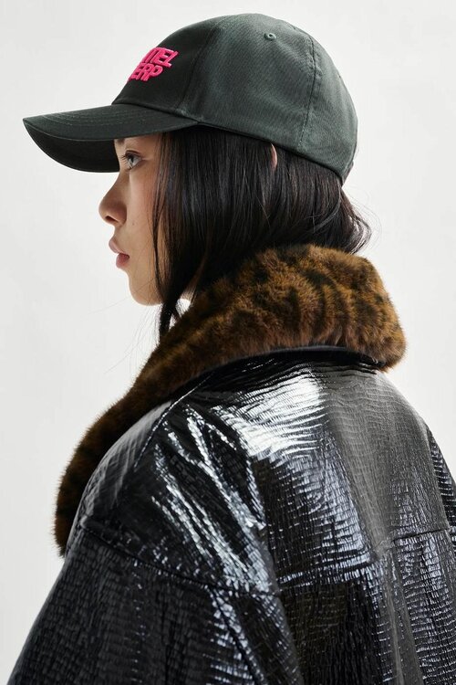 Essentiel Antwerp Black Faux Fur Collar Coat