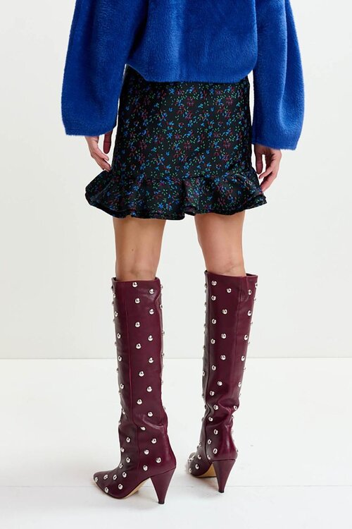 Essentiel Antwerp Navy Ruffled Mini Rok