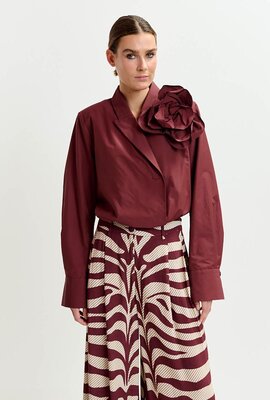 Essentiel Antwerp Bordeaux Blazer Body Blouse