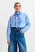 Essentiel Antwerp Blauw Ruffle Neckline Blouse