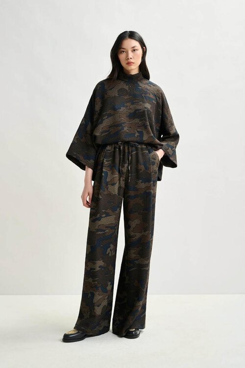 Essentiel Antwerp Black Elasticated Wast Pantalon