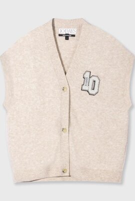 10Days light earth soft v-neck knit gilet