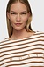 10Days ecru/bruin boat neck top stripes