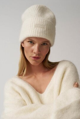 10Days Ecru hairy knit beanie