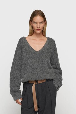 10Days Antra Melee pleat hairy knit sweater