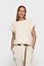 10Days Ecru ballon hairy knit top