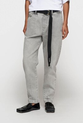 10Days Grey belted pants denim