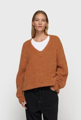 10Days Camel v-neck knit sweater