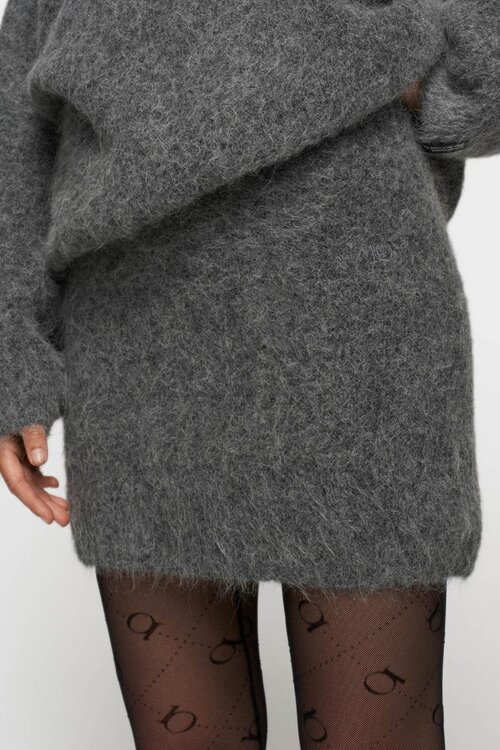 10Days Antra Melee mini hairy knit skirt