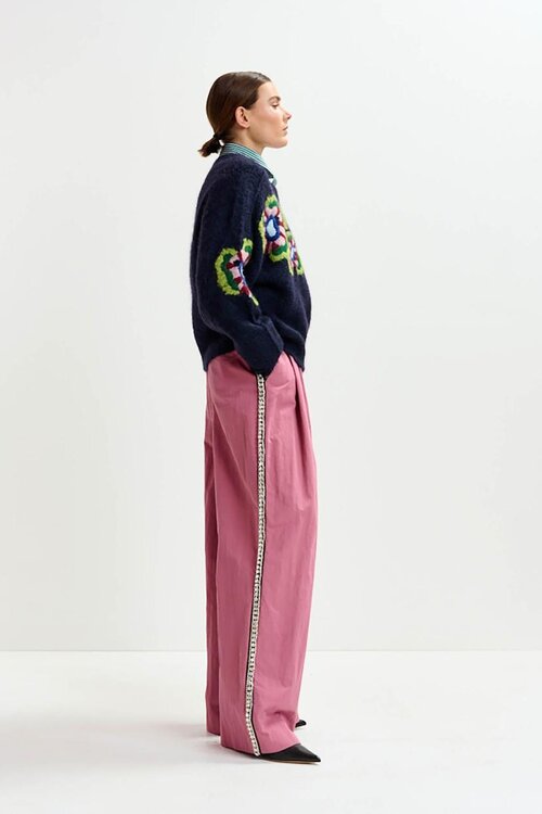 Essentiel Antwerp Navy Embroidered Trui