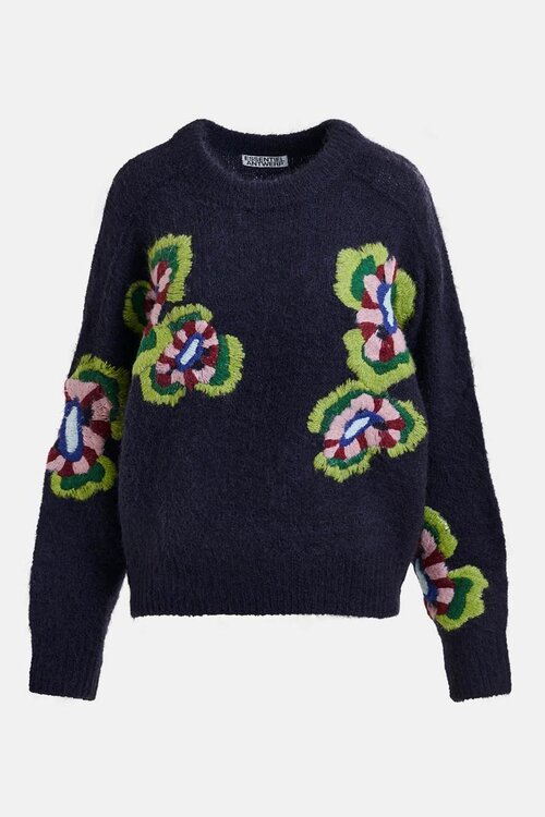 Essentiel Antwerp Navy Embroidered Trui