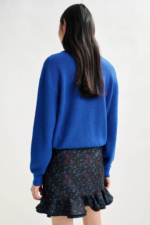 Essentiel Antwerp Blauw Jewel Button Polo Trui